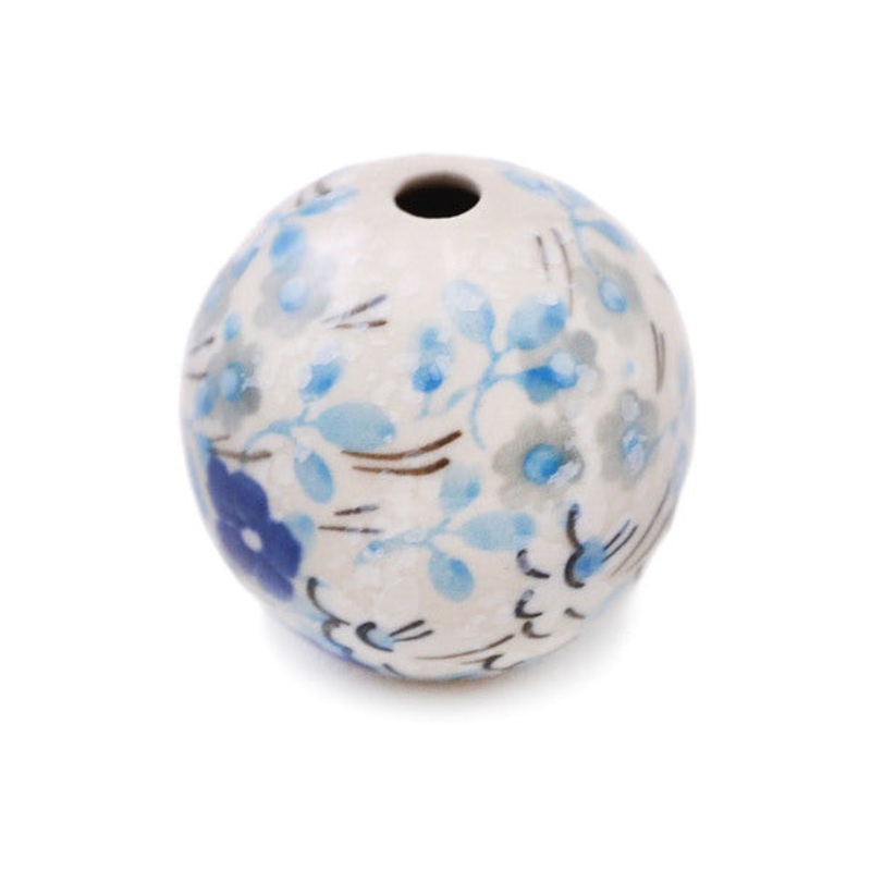 Polish Pottery -inch Bead Dragonfly Blues UNIKAT