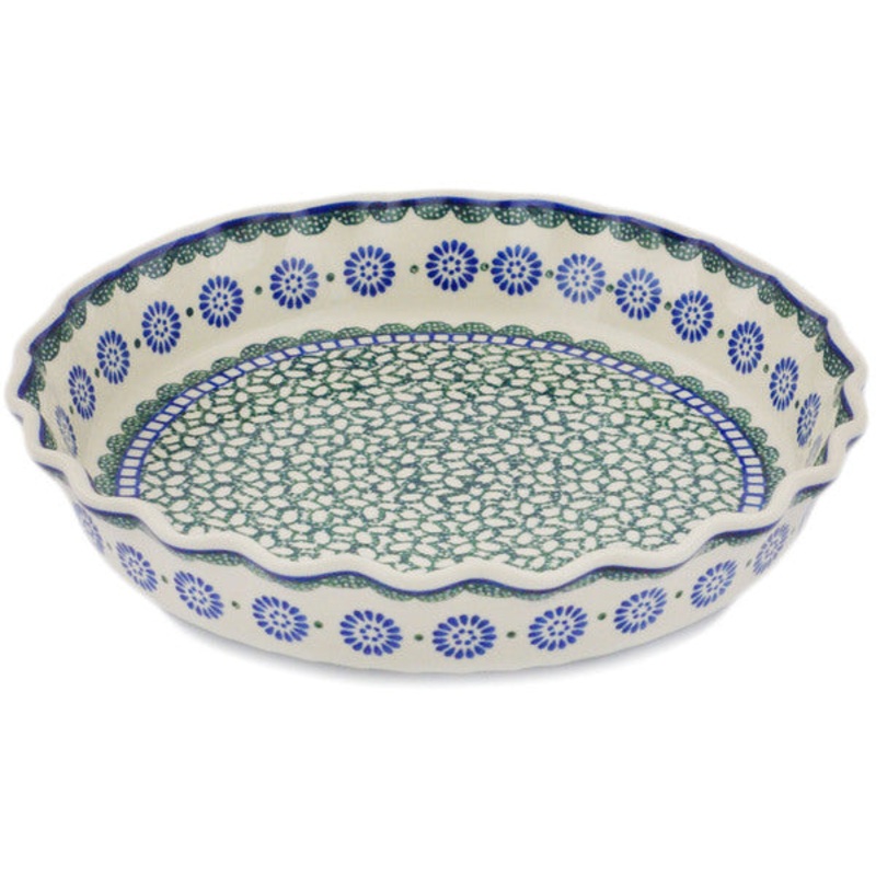 Polish Pottery 10 Fluted Pie Dish Maia