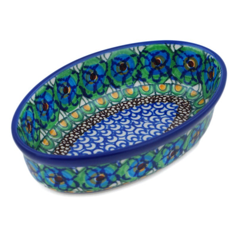 Polish Pottery 6 Condiment Dish Mardi Gras UNIKAT