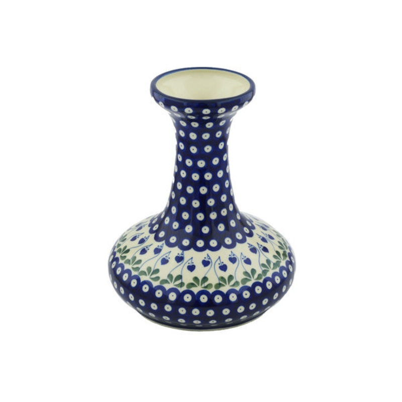 Polish Pottery 10 Vase Bleeding Heart Peacock