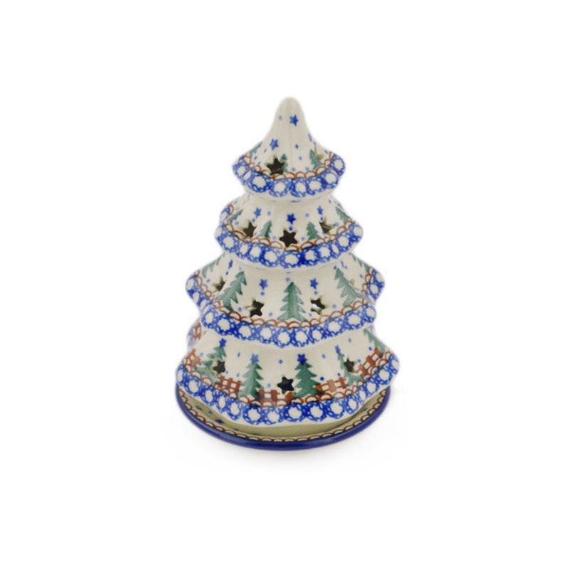 Polish Pottery 6 Christmas Tree Candle Holder Pocono Pines