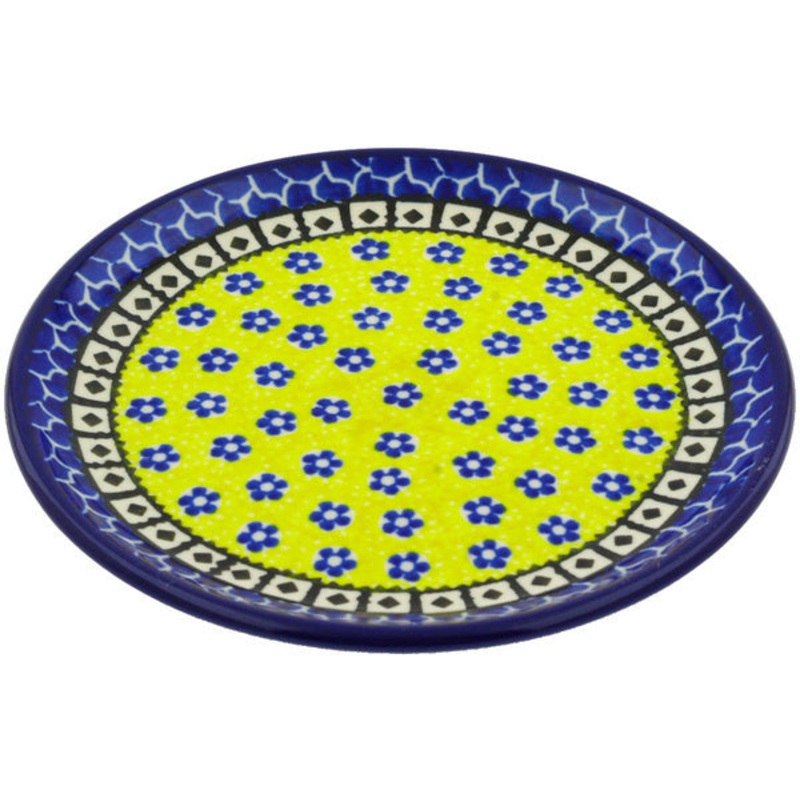 Polish Pottery Toast Plate Sunburst Daisies