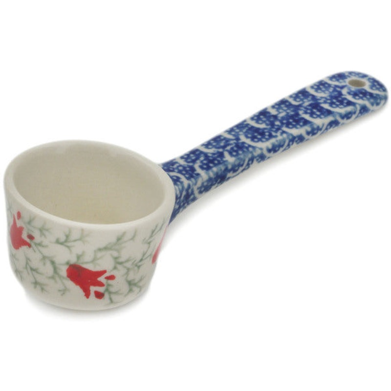 Polish Pottery 1 oz Measuring Cup Crimson Bells