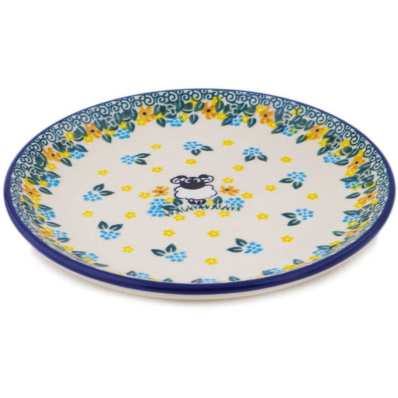Polish Pottery Toast Plate Sheep In The Meadow