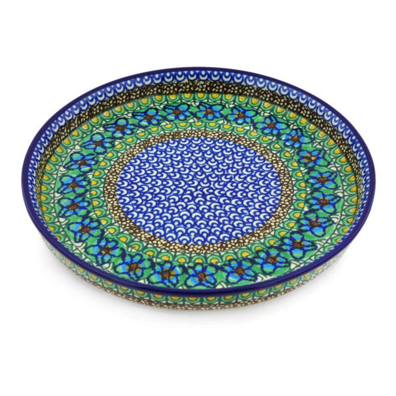 Polish Pottery 10 Cookie Platter Mardi Gras UNIKAT