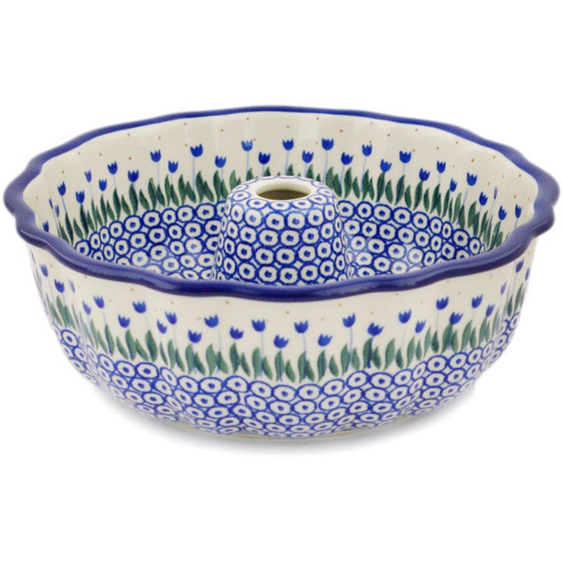 Polish Pottery 10 Cake Mould Water Tulip