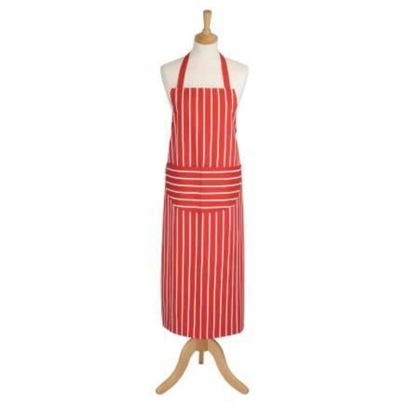 Dexam Long Butchers Stripe Apron – Red