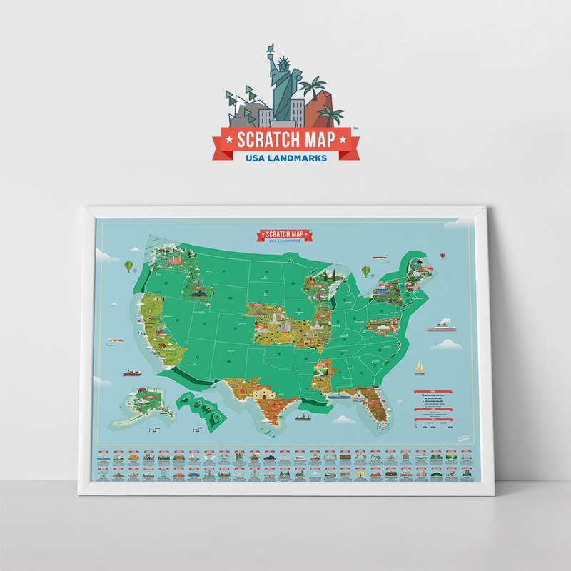 Scratch Map – US Landmarks Edition