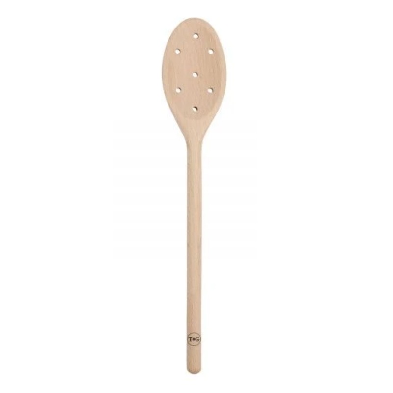 T&G Wooden Spoon with Holes – 30cm