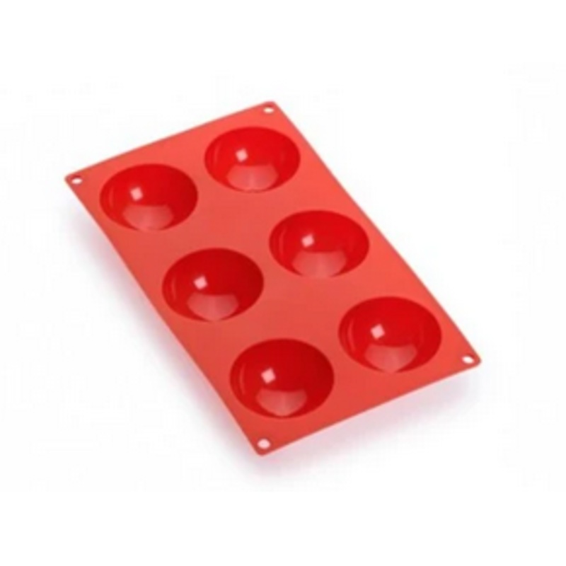 Lekue Gourmet 6 Cav Semi Sphere Mould – Red