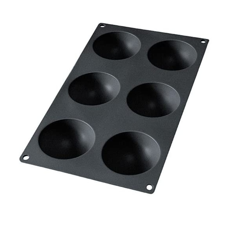 Lekue Gourmet 6 Cav Semi Sphere Mould – Black