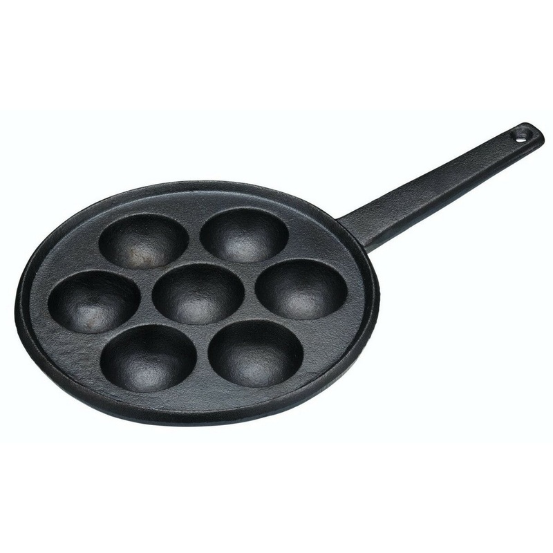 KitchenCraft Cast Iron Danish Pancake & Kuzhi Pan