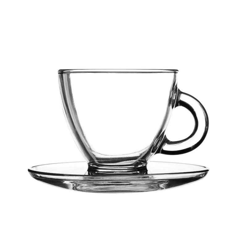Ravenhead Entertain Glass Cappuccino Cup and Saucer – Set Of 2