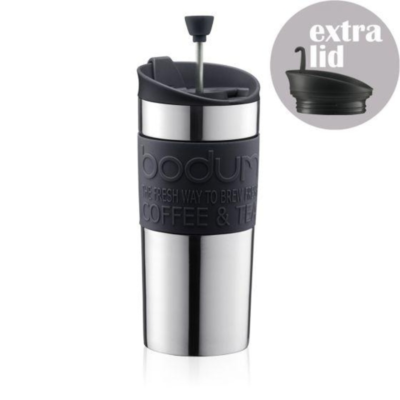 Bodum Travel Press with Extra Lid – Black