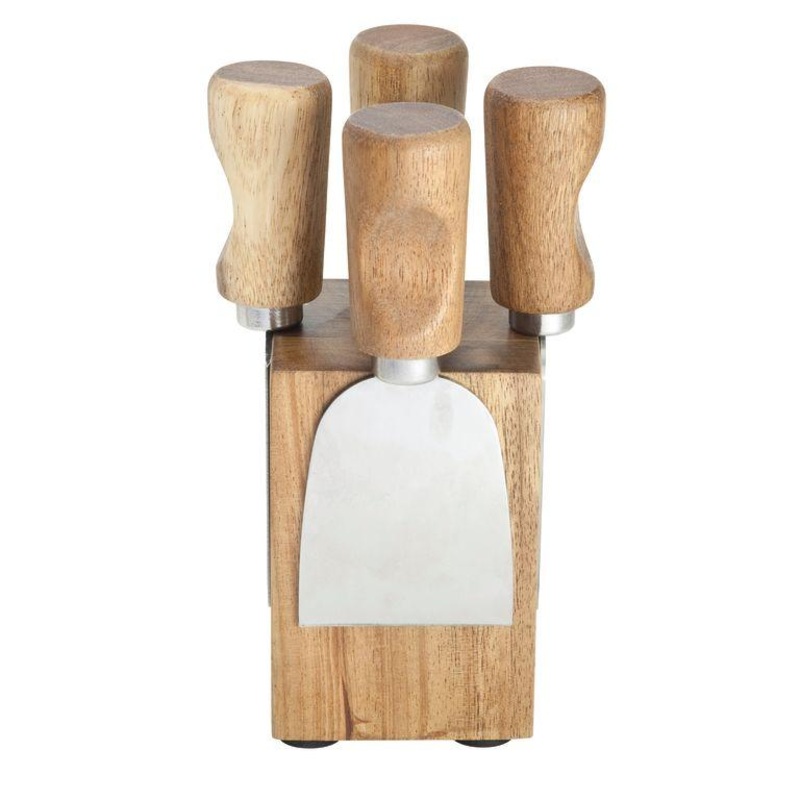 Taylor’s Eye Witness Acacia 4 Piece Cheese Knife Set with Magnetic Block