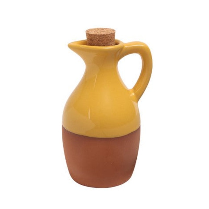 Dexam Sintra Glazed Terracotta Oil Drizzler – Yellow Ochre