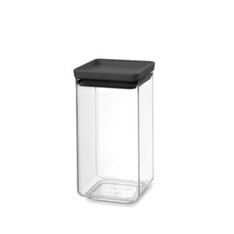 Brabantia Square Canister, 1.6L, Tasty+ – Dark Grey