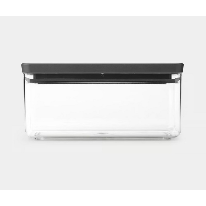 Brabantia Tasty+ 1.5ltr Stackable Square Canister  – Dark Grey