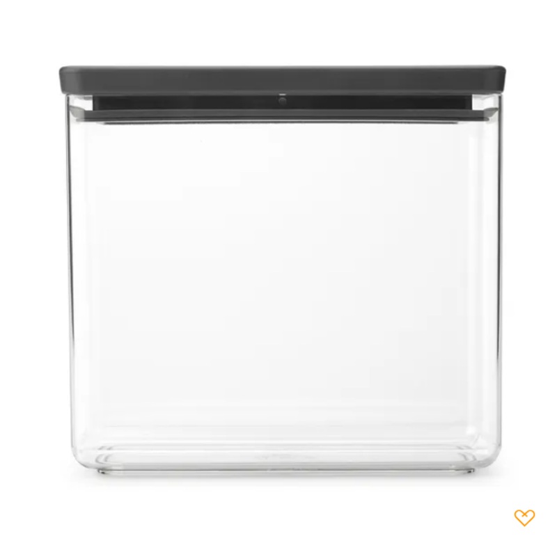 Brabantia Tasty+ 3.5ltr Stackable Square Canister  – Dark Grey