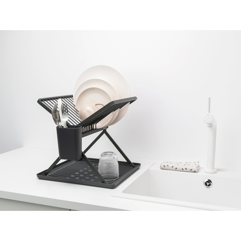 Brabantia Foldable Dish Rack – Dark Grey