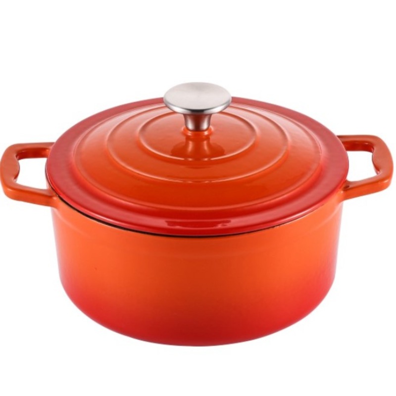 Dunlevy Round Cast Iron Casserole 25cm  – Orange