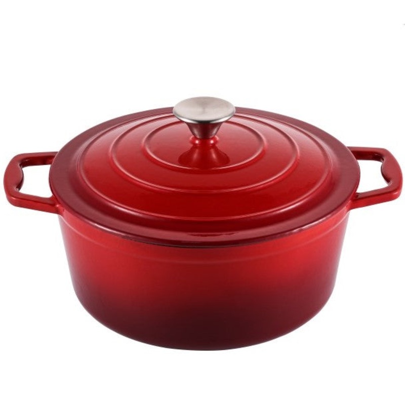 Dunlevy Round Cast Iron Casserole 25cm  – Red