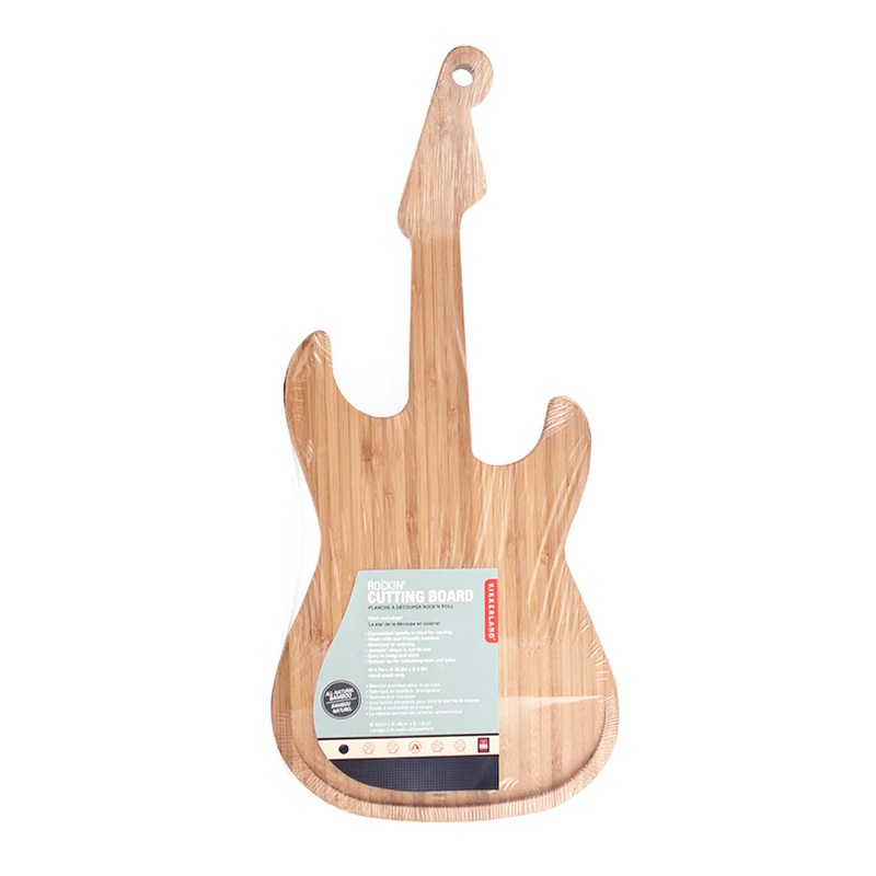Kikkerland Bamboo Cutting Board – Guitar