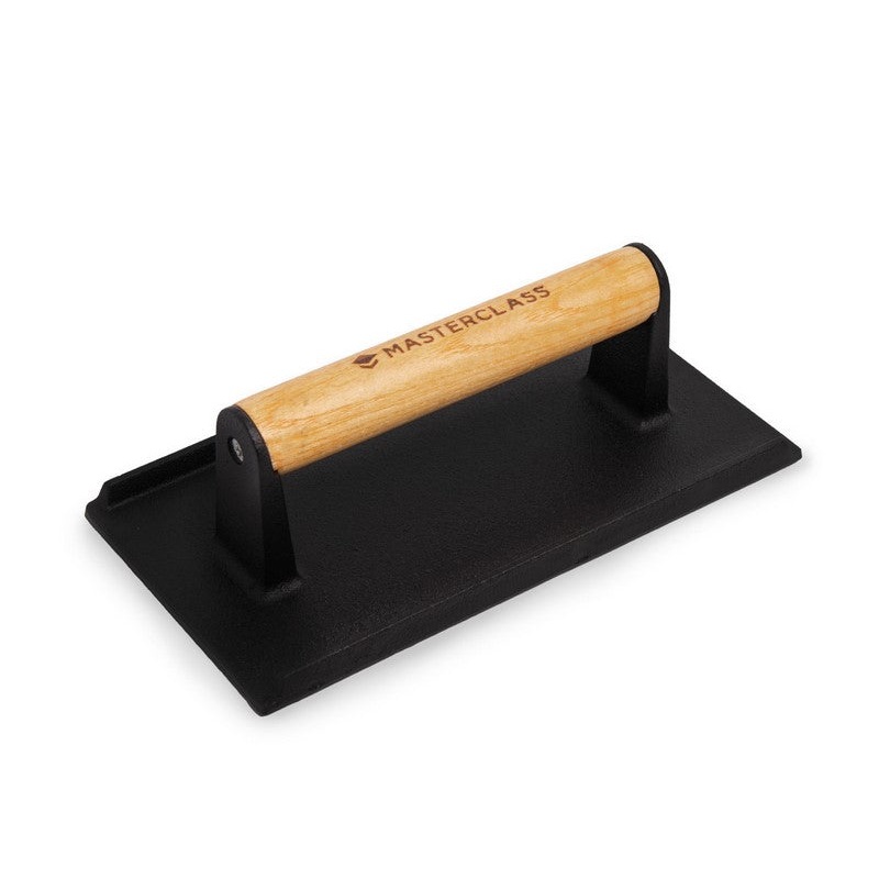 MasterClass Cast Iron Grill Press with Wooden Handle
