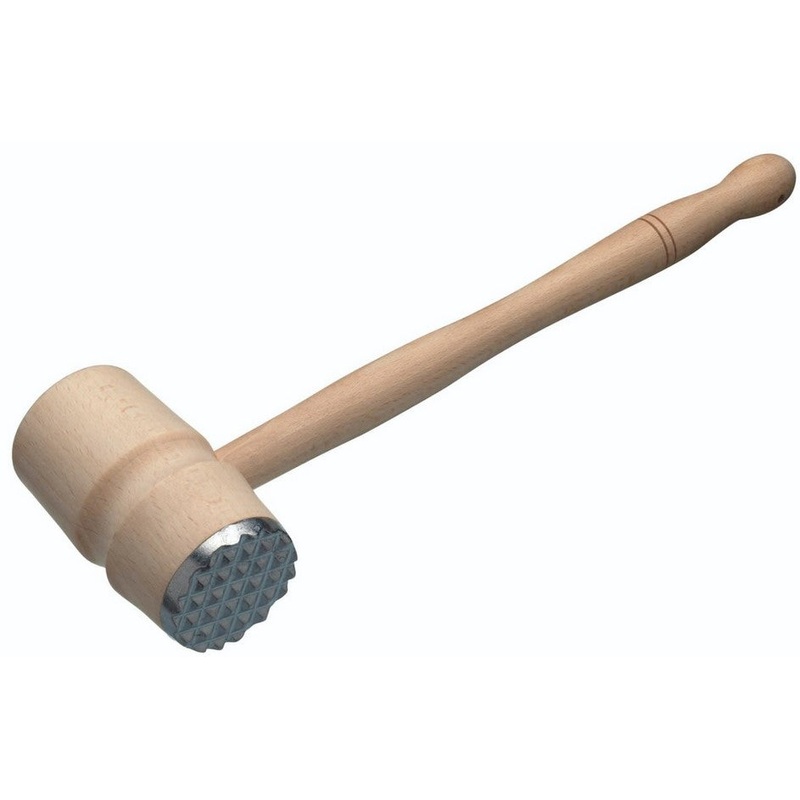 KitchenCraft Beech Wood Meat Hammer with Metal End
