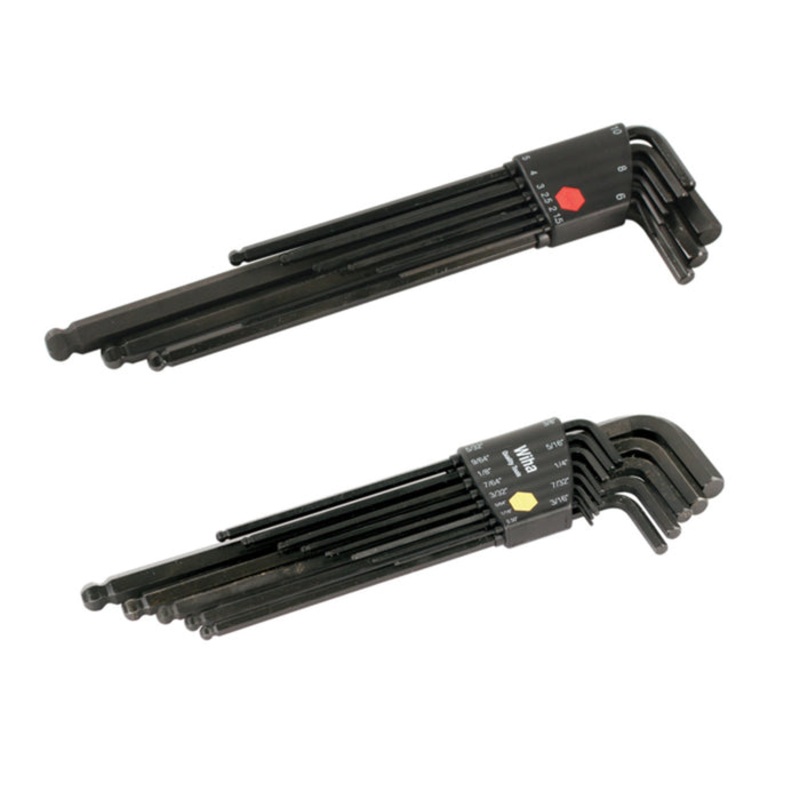 WIHA 36995 22 Piece Ball End Long Arm Hex L-Key Set – Metric – Inch