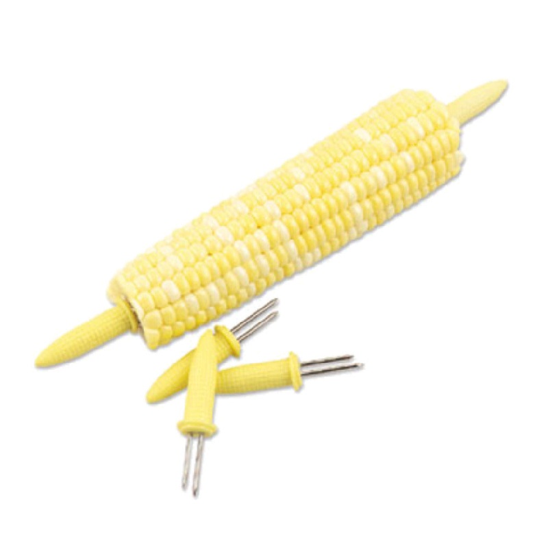 Alegacy Foodservice Products 1522 Corn Holder 2-1/2L Yellow Handles With Nickel Prongs