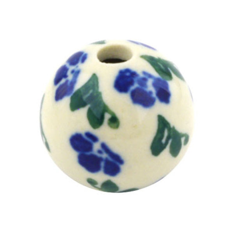Polish Pottery 1 Bead Blue Breeze