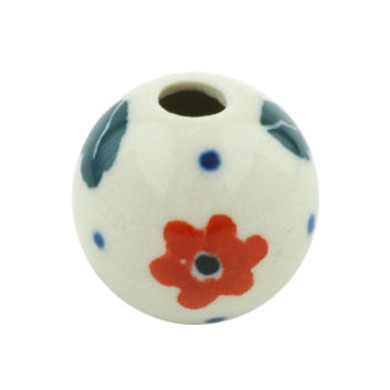 Polish Pottery -inch Bead Flower Speckle