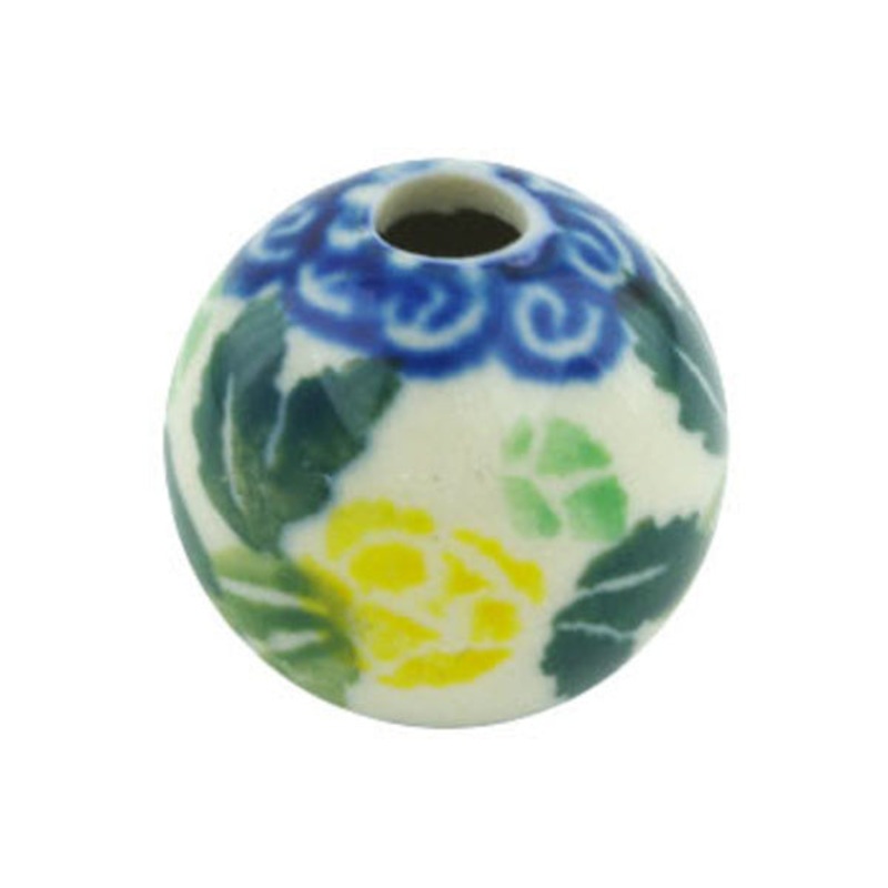Polish Pottery -inch Bead Sweet Heart Yellow